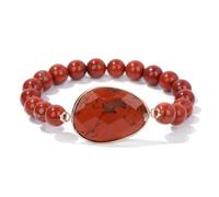 TIANXIAOQWE Boyfriend Stone Round Brand Bracelet pour homme avec perles en pierre élastique, 19cm, Pierre Bois, Cristal