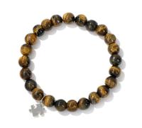TIANXIAOQWE Bracelet à double boutonnage à trois rangs avec boutons en pierre de 6 mm pour homme et femme en lapis lazuli, 19cm, Pierre Bois, Cristal