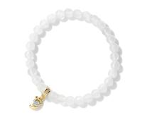 TIANXIAOQWE Bracelet avec pendentif en pierre naturelle de 6 mm pour demoiselle d'honneur, 19cm, Pierre Bois, Cristal