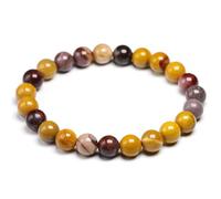 TIANXIAOQWE Bracelet de perles en jaspe moukaite naturel lisse de 6 à 10 mm pour homme et femme, 21cm 8.3inch, Pierre Verre Pierre Émail Verre, Oxyde de zirconium Agate Obsidienne