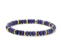 TIANXIAOQWE Bracelet de perles en pierre abaque de 4 x 6 mm pour femme, simple et polyvalent, adapté pour les hommes et les femmes, 19cm, Pierre Bois, Cristal