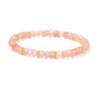 TIANXIAOQWE Bracelet de perles en pierre abaque de 4 x 6 mm pour femme, simple et polyvalent, adapté pour les hommes et les femmes, 19cm, Pierre Bois, Cristal