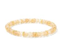 TIANXIAOQWE Bracelet de perles en pierre abaque de 4 x 6 mm pour femme, simple et polyvalent, adapté pour les hommes et les femmes, 19cm, Pierre Bois, Cristal
