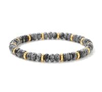 TIANXIAOQWE Bracelet de perles en pierre abaque de 4 x 6 mm pour femme, simple et polyvalent, adapté pour les hommes et les femmes, 19cm, Pierre Bois, Cristal