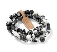 TIANXIAOQWE Bracelet de perles en pierre de 4 mm pour femme - Perles creuses de séparation - Grenat, 19cm, Pierre Bois, Cristal