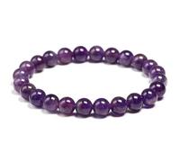 TIANXIAOQWE Bracelet de perles en pierre naturelle simple pour un usage quotidien, 23cm, Pierre Bois, Cristal