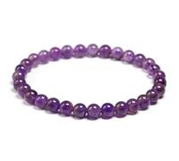 TIANXIAOQWE Bracelet de perles en pierre naturelle simple pour un usage quotidien, 25cm, Pierre Bois, Cristal