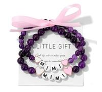 TIANXIAOQWE Bracelet de perles pierre été noel anniversaire, 19cm, Pierre Bois, Cristal