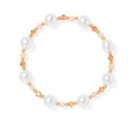 TIANXIAOQWE Bracelet d'été avec perles d'imitation, bracelet pour demoiselle d'honneur, 19cm, Pierre Bois, Cristal
