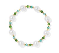 TIANXIAOQWE Bracelet d'été avec perles d'imitation, bracelet pour demoiselle d'honneur, 19cm, Pierre Bois, Cristal