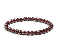 TIANXIAOQWE Bracelet élastique en grenat naturel rouge pour femme, 20cm 7.9inch, Pierre Bois, Cristal