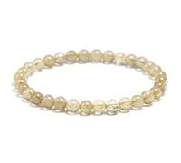 TIANXIAOQWE Bracelet élastique en quartz doré pour femme en pierre naturelle simple taille optionnelle, 21cm 8.3inch, Pierre Bois, Cristal