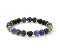 TIANXIAOQWE Bracelet élastique européen et américain de 8 mm pour homme et femme, 19cm, Pierre Bois, Cristal