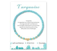 TIANXIAOQWE Bracelet en corde élastique cylindrique avec pierre de 4 mm, 19cm, Pierre Bois, Cristal