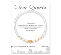 TIANXIAOQWE Bracelet en corde élastique cylindrique avec pierre de 4 mm, 19cm, Pierre Bois, Cristal