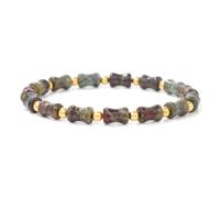 TIANXIAOQWE Bracelet en pierre de bambou pour femme, 19cm, Pierre Bois, Cristal