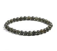 TIANXIAOQWE Bracelet en pierre de labradorite naturelle gris foncé pour homme Bracelet en pierre naturelle DIY fait à la main pour femme, 17cm 6.7inch, Pierre Bois, Cristal