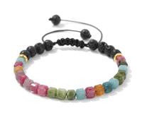 TIANXIAOQWE Bracelet européen et américain en pierre volcanique pour femme et homme, adjustable, Pierre Bois, Cristal