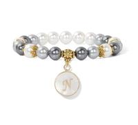 TIANXIAOQWE Bracelet Femme Pendentif Perle Pierre Naturelle Simple Homme Femme, 19cm, Pierre Bois, Cristal