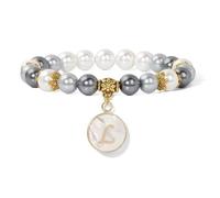 TIANXIAOQWE Bracelet Femme Pendentif Perle Pierre Naturelle Simple Homme Femme, 19cm, Pierre Bois, Cristal