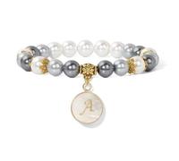 TIANXIAOQWE Bracelet Femme Pendentif Perle Pierre Naturelle Simple Homme Femme, 19cm, Pierre Bois, Cristal