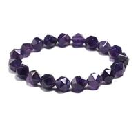 TIANXIAOQWE Bracelet femme pierre naturelle simple port quotidien couple, 25cm 9.8 inch, Pierre Bois, Cristal
