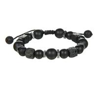 TIANXIAOQWE Bracelet homme pierre volcanique noir mat perle bracelet tissé gentleman boyfriend style costume accessoire bracelet, Pierre Bois, Cristal