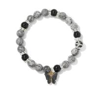 TIANXIAOQWE Bracelet papillon d'été pour femme avec perles en pierre pour homme et femme, 19cm, Pierre Bois, Cristal