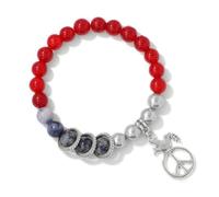 TIANXIAOQWE Bracelet Pigeon Perles Pierre de Pin Oeil de Chat Pierre Uni Cercle Homme Femme Cordons de Main, 19cm, Pierre Bois, Cristal