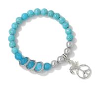 TIANXIAOQWE Bracelet Pigeon Perles Pierre de Pin Oeil de Chat Pierre Uni Cercle Homme Femme Cordons de Main, 19cm, Pierre Bois, Cristal