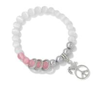 TIANXIAOQWE Bracelet Pigeon Perles Pierre de Pin Oeil de Chat Pierre Uni Cercle Homme Femme Cordons de Main, 19cm, Pierre Bois, Cristal