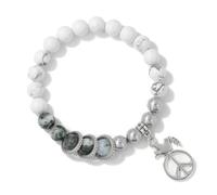 TIANXIAOQWE Bracelet Pigeon Perles Pierre de Pin Oeil de Chat Pierre Uni Cercle Homme Femme Cordons de Main, 19cm, Pierre Bois, Cristal