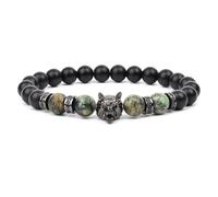 TIANXIAOQWE Bracelet pour homme 19 cm noir mat agate perle jaune rouge bleu pierre naturelle accessoires main, Pierre, Quartz