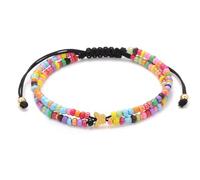 TIANXIAOQWE Bracelet tissé double couche en perles de riz avec motif papillon style simple pour les petites amies, Pierre, Quartz