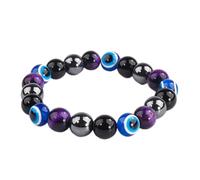 TIANXIAOQWE Bracelet tissé perle bracelet obsidienne cercle unique, Pierre Bois, Cristal