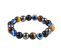 TIANXIAOQWE Bracelet tissé perle bracelet obsidienne cercle unique, Pierre Bois, Cristal
