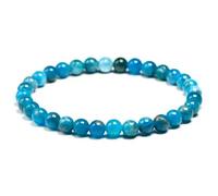 TIANXIAOQWE Bracelets personnalisés en pierre d'apatite naturelle bleu océan, 18cm, Pierre Bois, Cristal