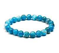 TIANXIAOQWE Bracelets personnalisés en pierre d'apatite naturelle bleu océan, 18cm, Pierre Bois, Cristal