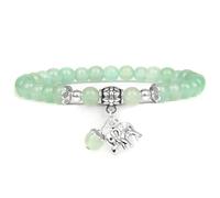 TIANXIAOQWE Bracelets pour femme en quartz rose naturel avec pendentif éléphant, 19cm, Pierre Verre Pierre Émail Verre, Oxyde de zirconium Agate Obsidienne