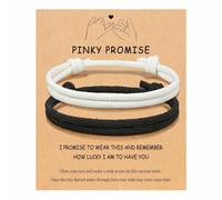 TIANXIAOQWE Ensemble de bracelets en corde noire et blanche pour anniversaire de couple Saint-Valentin, Pierre Bois, Cristal
