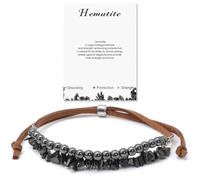 TIANXIAOQWE Gravier Perles Pierre Perle Double Couche Femme Simple Cuir Velours Corde Pull Out Bracelet, adjustable, Pierre Bois, Cristal