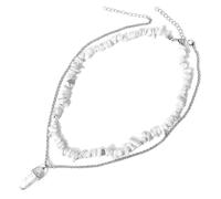 TIANXIAOQWE Parure Collier 2 Pièces Pendentif Pilier Hexagonal écrasé Accessoire Original Pierre, Pierre, Quartz