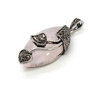 TIANXIAOQWE Pendentif en forme de pierre pour femme - Lapis Lazuli naturel - Quartz rose - Sans chaîne, Pierre Verre Pierre Émail Verre, Zircone cubique Agate Obsidienne