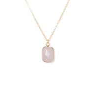 TIANXIAOQWE Pendentif en poudre de pierre naturelle européenne et américaine - Chaîne simple de style plage - Accessoires de collier - Chaîne de clavicule, Pierre Bois, Cristal