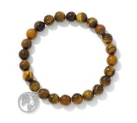 TIANXIAOQWE Pendentif homme corde élastique bracelet simple pierre perles, 19cm, Pierre Bois, Cristal