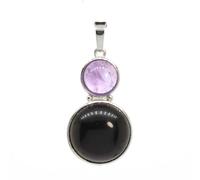 TIANXIAOQWE Pendentifs en pierre ronde naturelle pour femme DIY Collier Quartz Rose Fluorite Pendentif Sans chaîne, Pierre Verre Pierre Émail Verre, Zircone cubique Agate Obsidienne