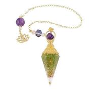 TIANXIAOQWE Pendule en résine pour pendentif en pierre hexagonale en quartz naturel, Pierre Verre Pierre Émail Verre, Zircone cubique Agate Obsidienne