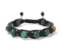 TIANXIAOQWE Perle en pierre pour bracelets tissés à la main pour hommes et femmes, Pierre Bois, Cristal