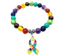 TIANXIAOQWE Puzzle pendentif pierre perle bracelet coeur pendentif corde élastique design, 19cm, Pierre Bois, Cristal