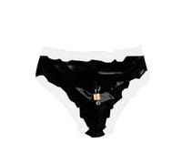 TIANXIAOQWE Sissy Short à volants verrouillable en PVC pour homme - Lingerie pour cosplay, Halloween, fête en boîte, Noir , XS